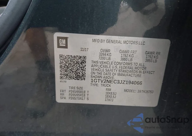 1GTV2NEC3JZ194066: 43146103