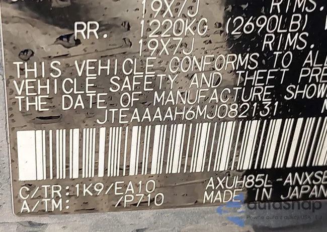 JTEAAAAH6MJ082131: 43146206