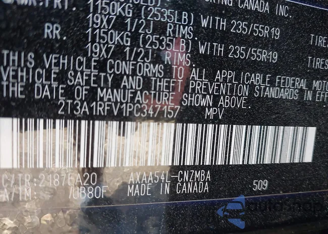 2T3A1RFV1PC347157: 43146261
