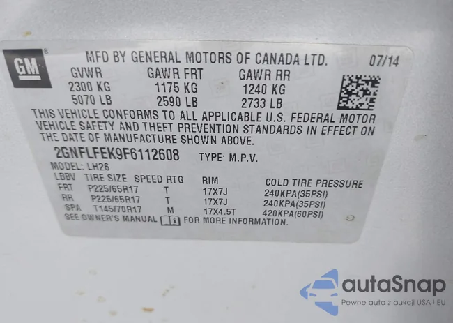 2GNFLFEK9F6112608: 43146266