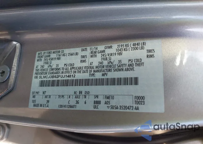 5LMCJ3B92FUJ14812: 43146282