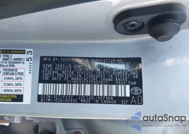 2T1BR32E37C807671: 43146286