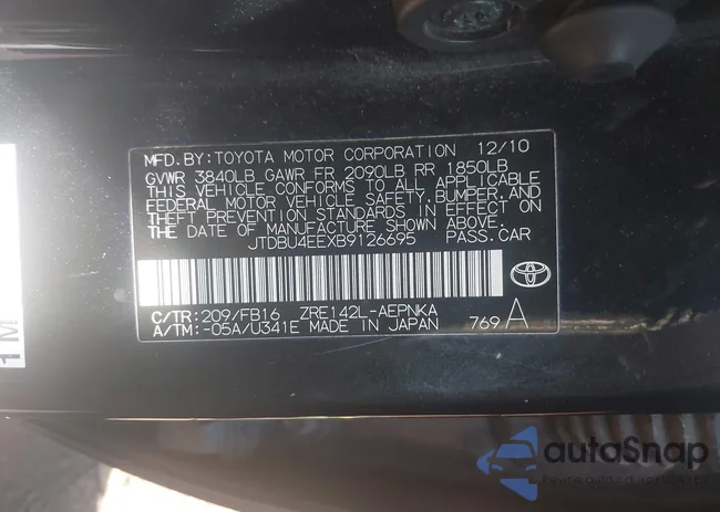 JTDBU4EEXB9126695: 43146295