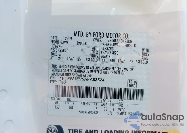 1FTFW1EV5AFA83524: 43146301