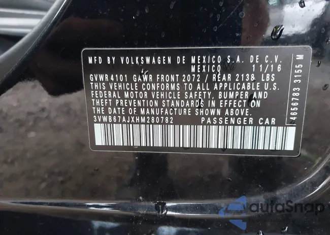 3VWB67AJXHM280782: 43146347