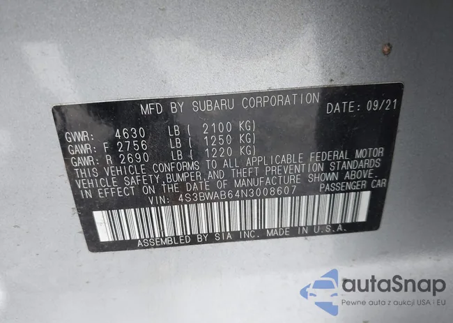 4S3BWAB64N3008607: 43146352