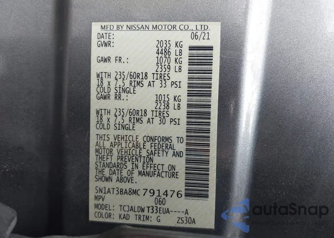 5N1AT3BA8MC791476: 43146367