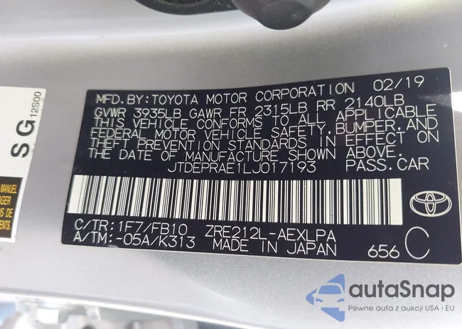 JTDEPRAE1LJ017193: 43146409