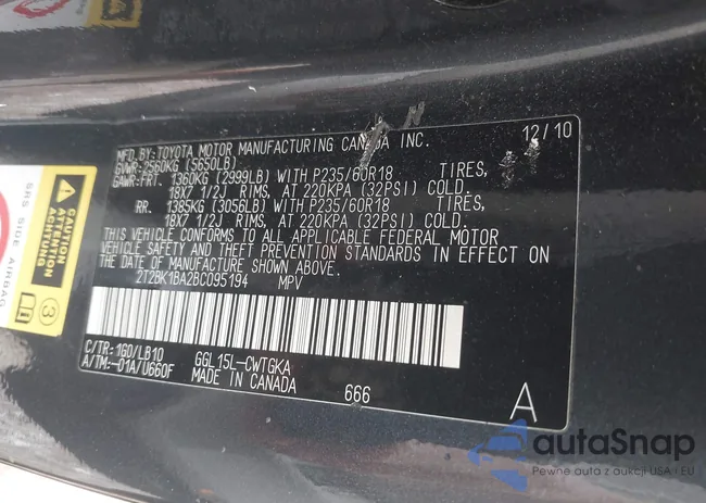 2T2BK1BA2BC095194: 43146489