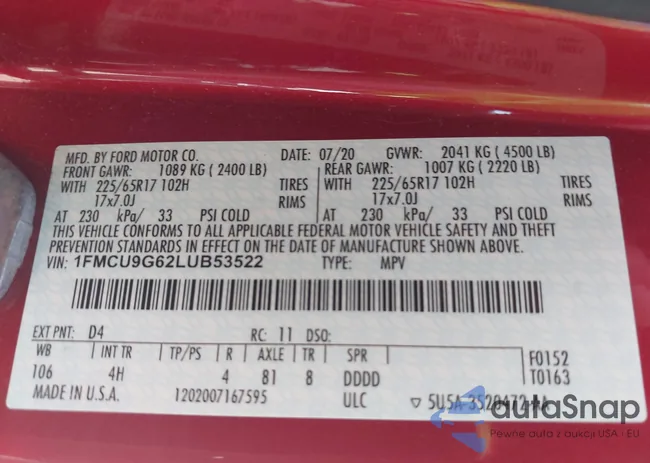 1FMCU9G62LUB53522: 43146496