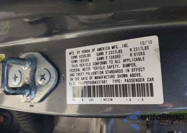 1HGCP2F66BA037861: 43146532