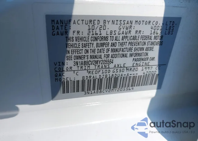 3N1AB8CV2MY205564: 43146537