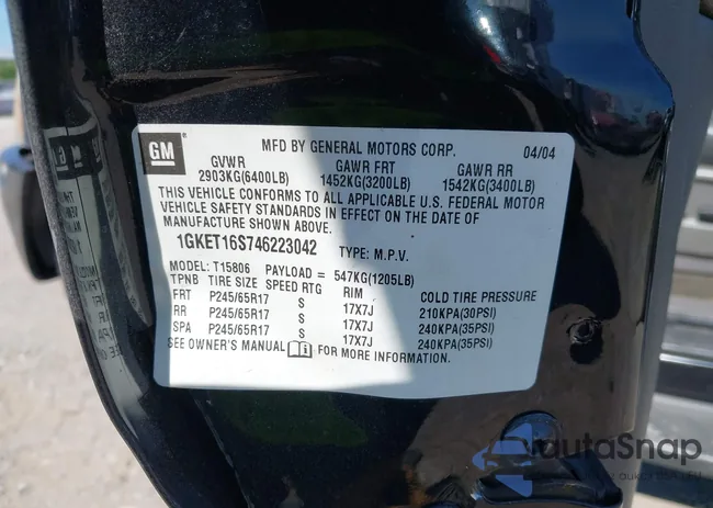 1GKET16S746223042: 43146585