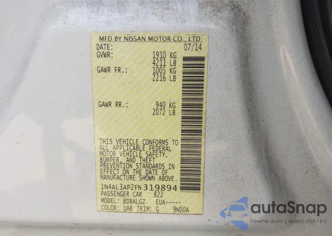 1N4AL3AP2FN319894: 43145728