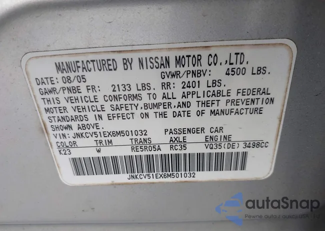 JNKCV51EX6M501032: 43145732