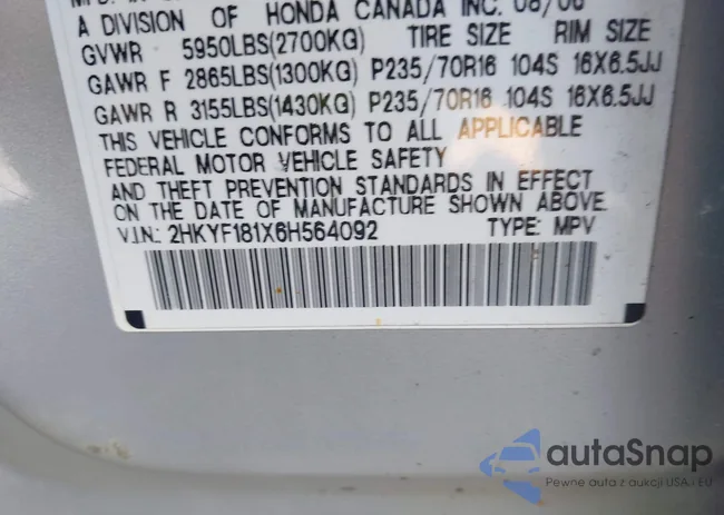 2HKYF181X6H564092: 43145734