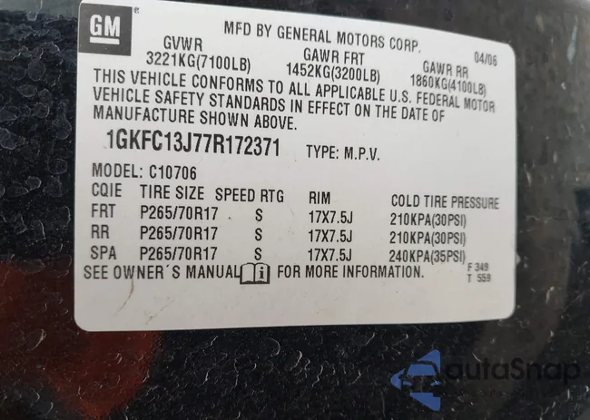 1GKFC13J77R172371: 43145744