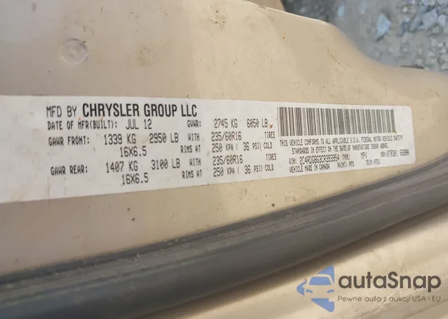 2C4RDGBG3CR393954: 43145906