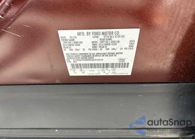 1FM5K7D89GGC01210: 43145920