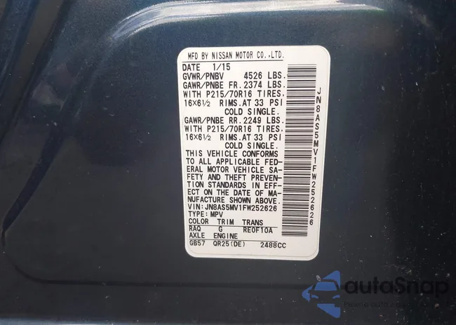 JN8AS5MV1FW252626: 43145976