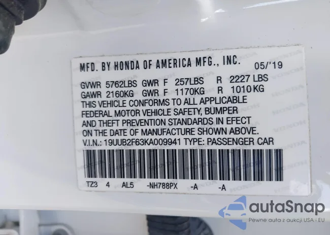 19UUB2F63KA009941: 43146023