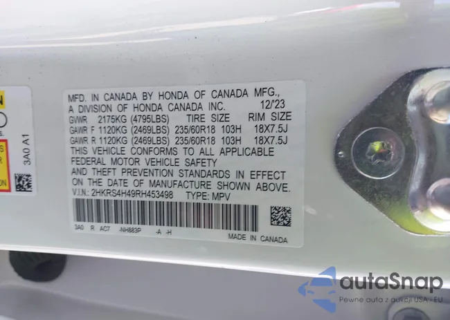 2HKRS4H49RH453498: 43146038