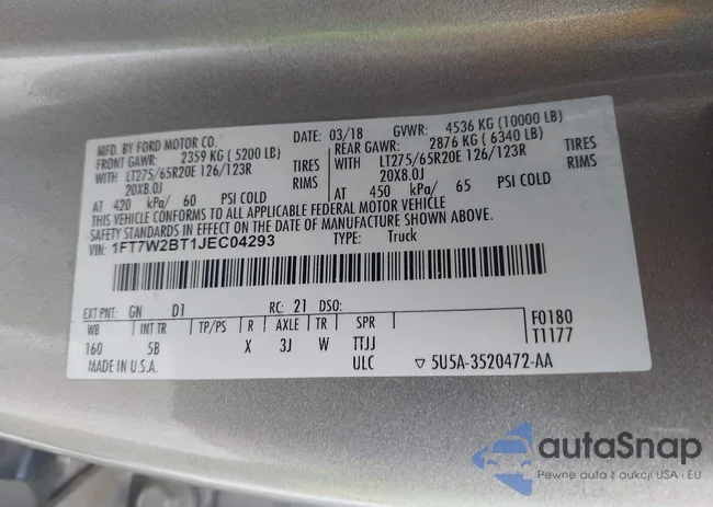 1FT7W2BT1JEC04293: 43147105