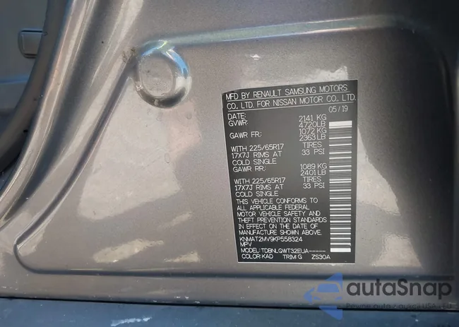 KNMAT2MV9KP558324: 43147174