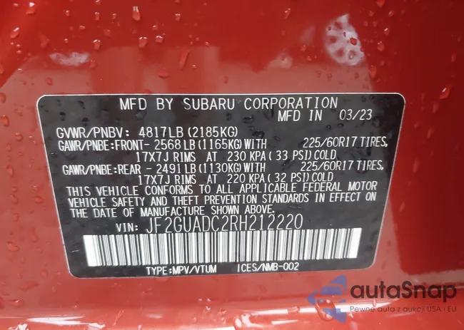 JF2GUADC2RH212220: 43147234