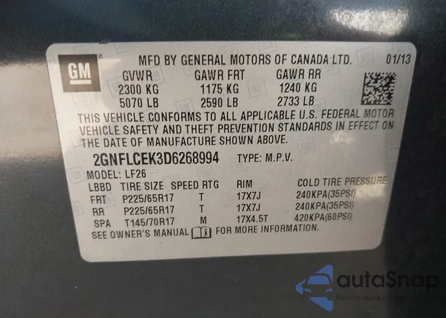 2GNFLCEK3D6268994: 43147249