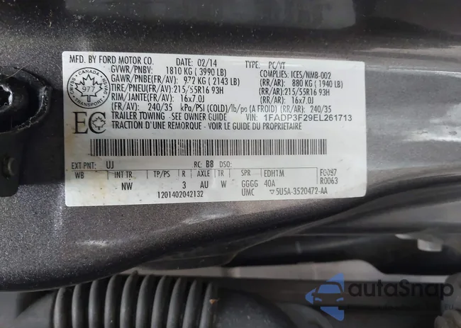 1FADP3F29EL261713: 43147282