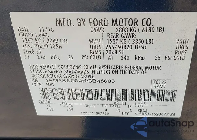 1FM5K8D84HGB48603: 43147353