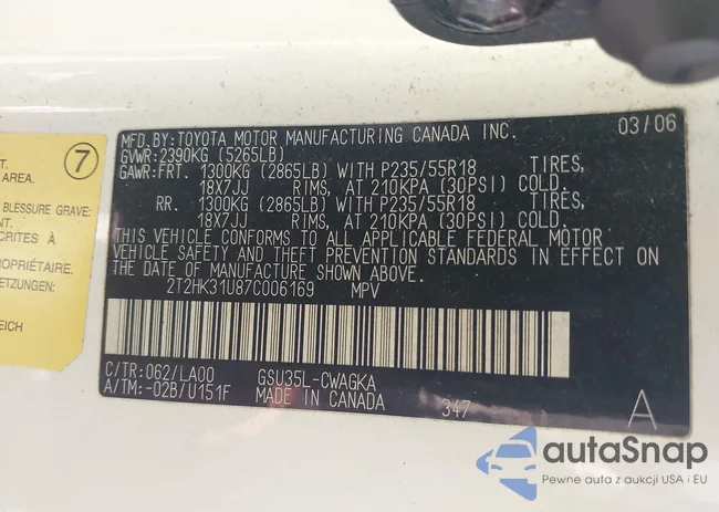 2T2HK31U87C006169: 43147360