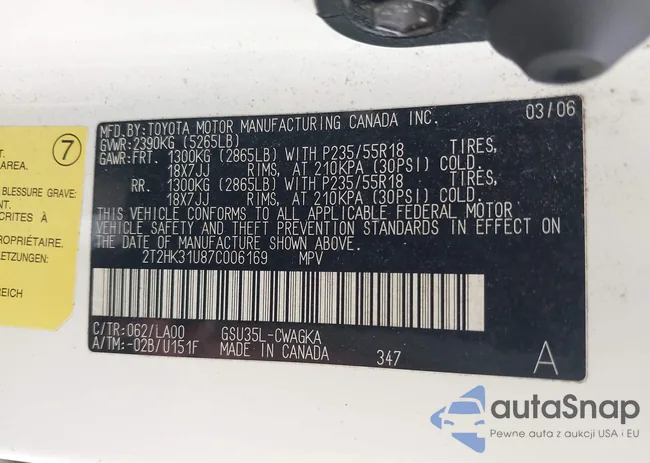 2T2HK31U87C006169: 43147360