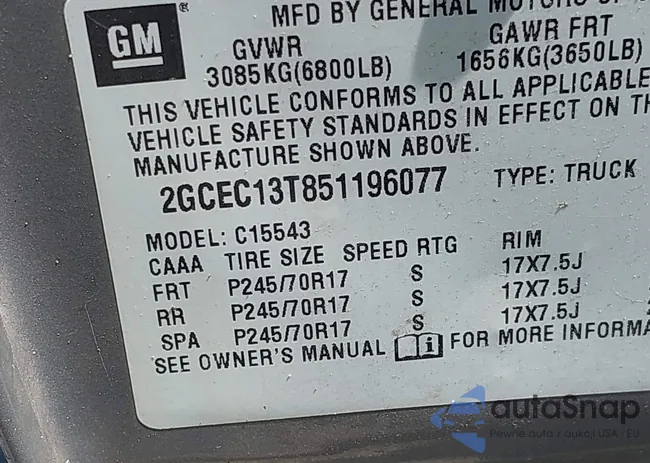 2GCEC13T851196077: 43147385