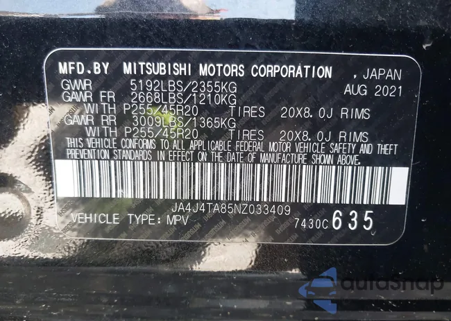 JA4J4TA85NZ033409: 43147441