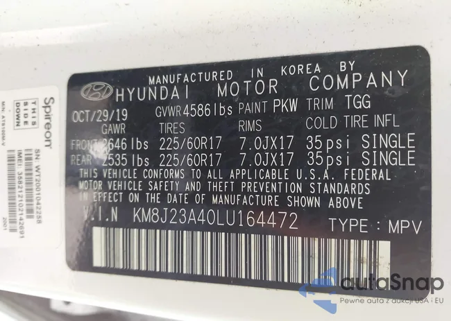 KM8J23A40LU164472: 43147495