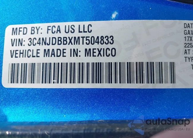 3C4NJDBBXMT504833: 43147629