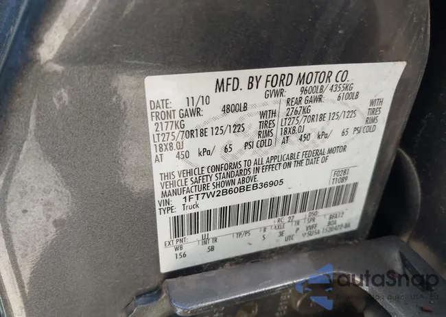 1FT7W2B60BEB36905: 43146674