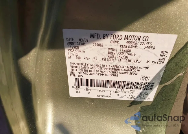 1FMCU59379KB86385: 43146989