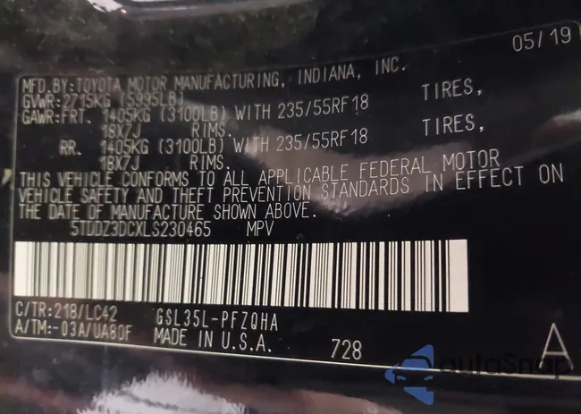 5TDDZ3DCXLS230465: 43146995