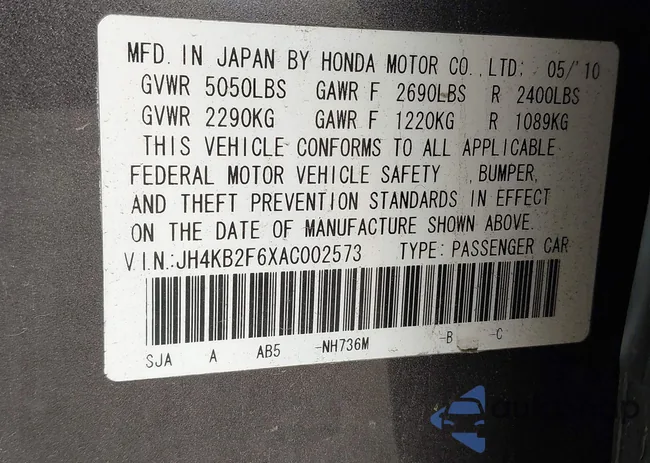 JH4KB2F6XAC002573: 43148048