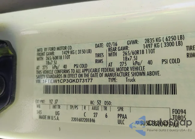 1FTEW1CP3GKD73177: 43148271