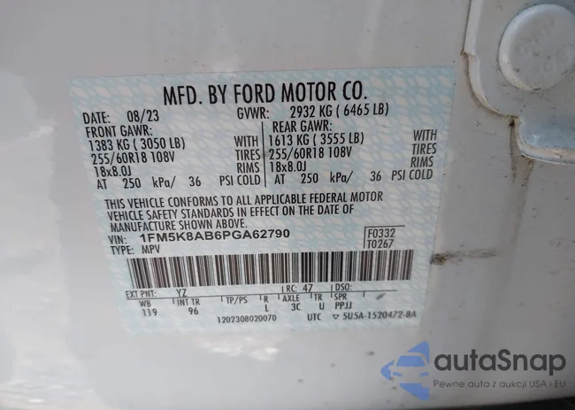 1FM5K8AB6PGA62790: 43148273