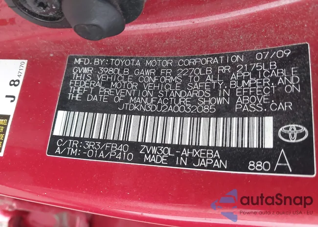 JTDKN3DU2A0032085: 43148312