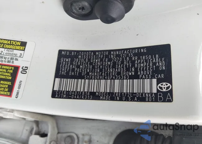 5YFBURHE4GP435363: 43148313