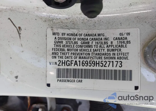 2HGFA16959H527173: 43147742