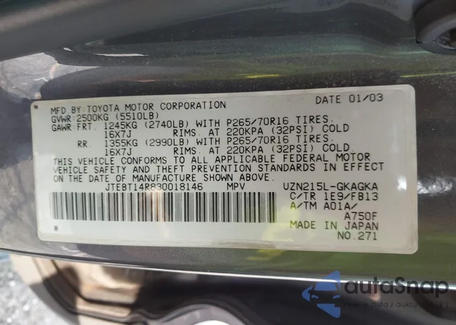 JTEBT14R830018146: 43147749