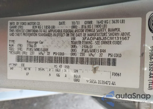 3FADP4BJ5CM131667: 43147778