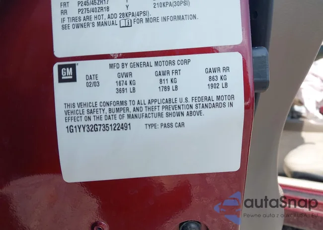 1G1YY32G735122491: 43147811